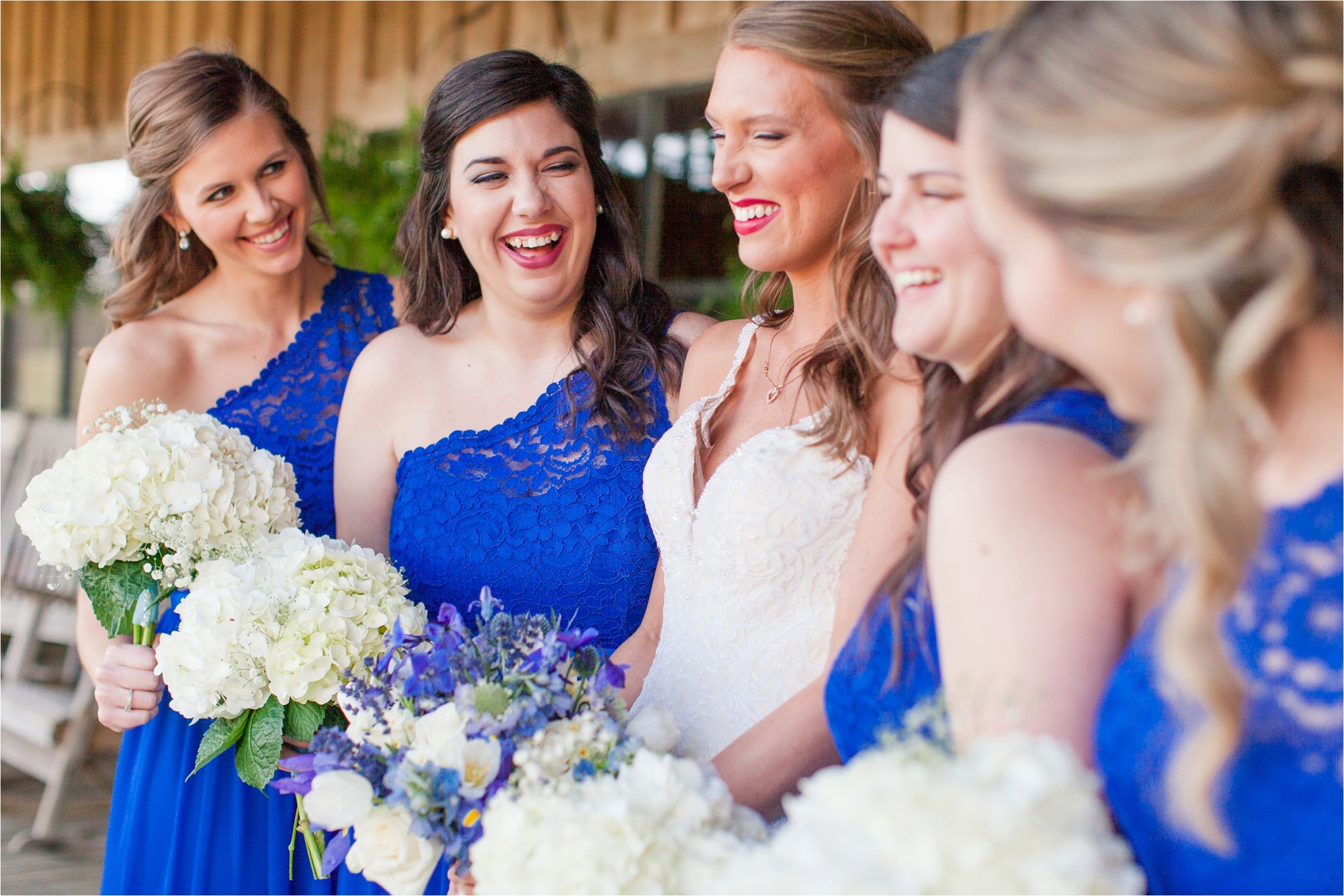 Rustic bridesmaids at Oak Hollow Farms