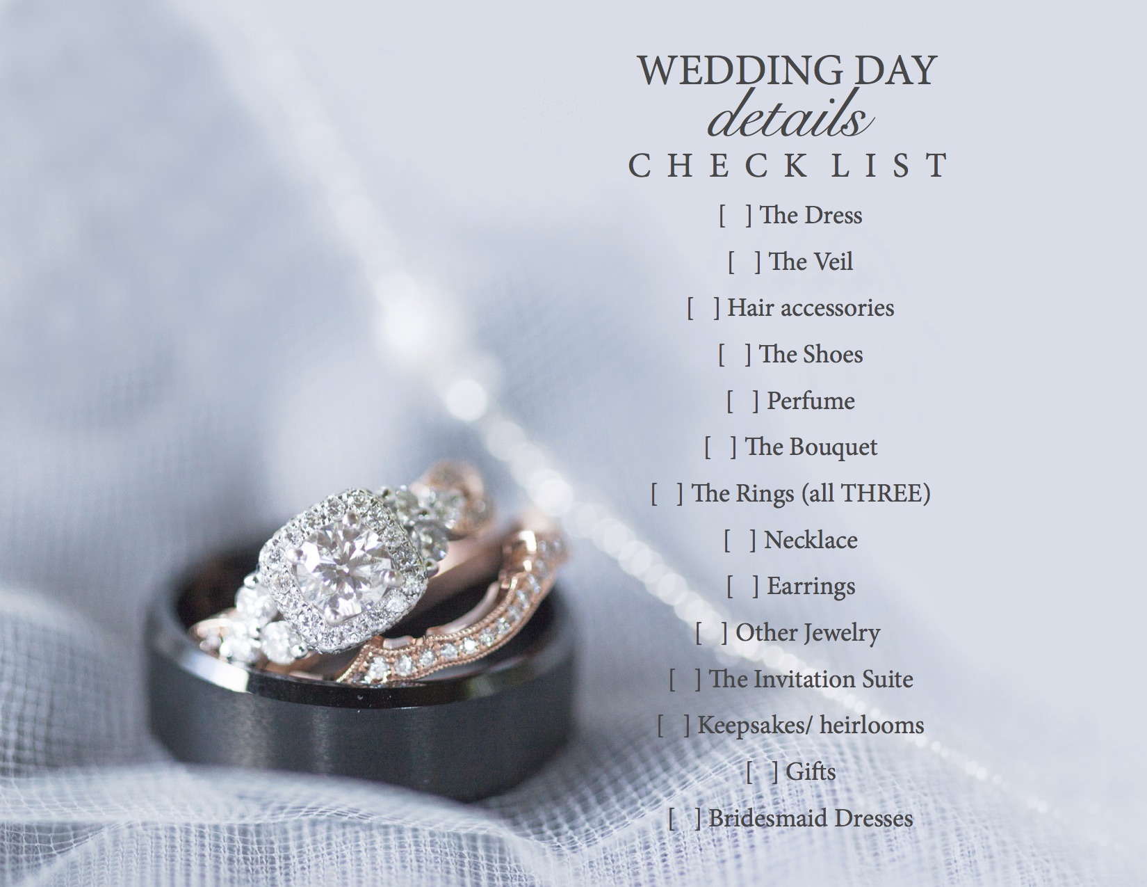 Wedding Day Details Checklist JPEG