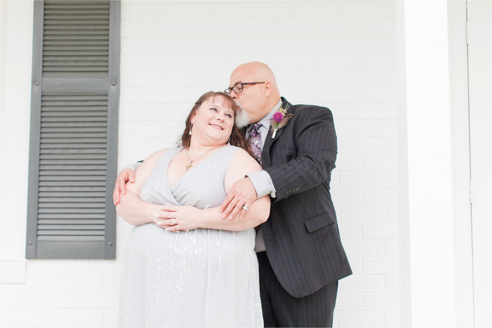 purple and silver wedding pictures