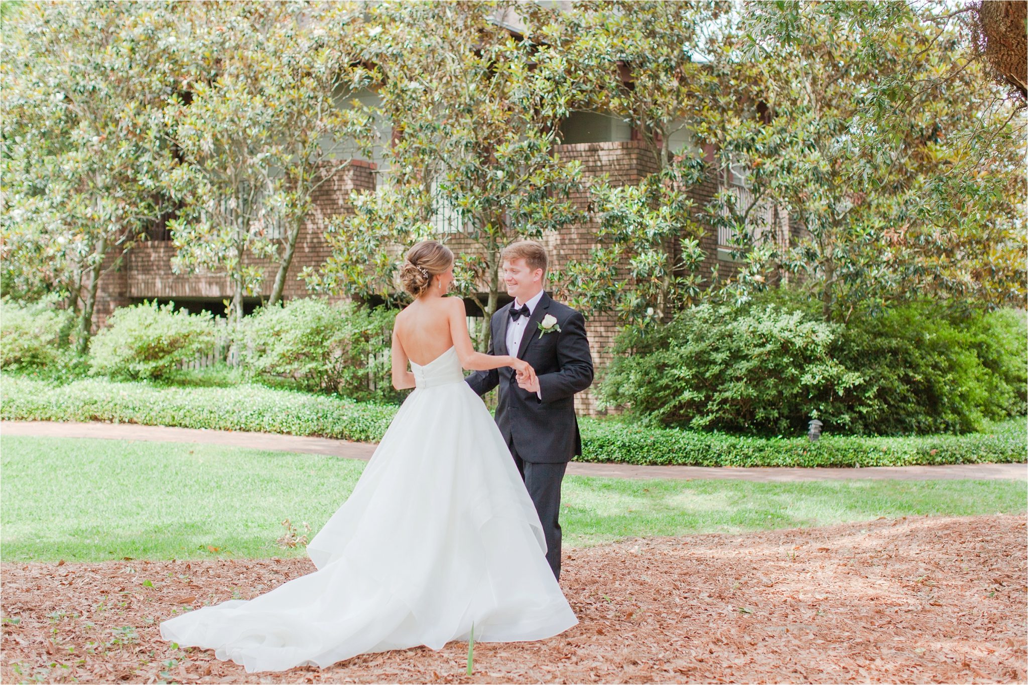 Classy Light Blue Wedding-Point Clear, Alabama Wedding Photographer-Wedding dress-Wedding gown-Bride and groom-First look