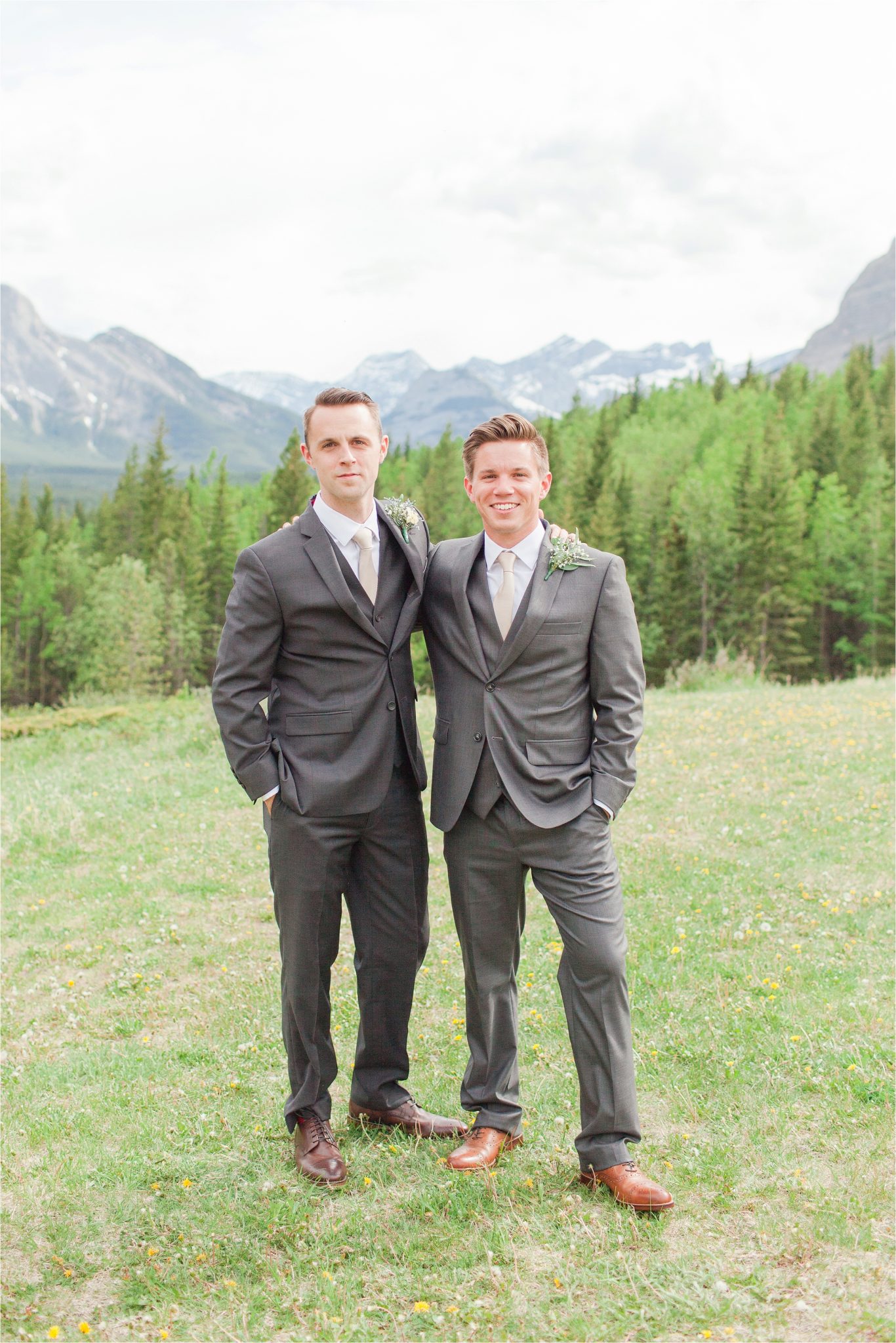 Kananaskis Canada Wedding at the Delta Lodge-Kaitlin & Ricky-Alabama wedding photographer-Lodge wedding-Bridal photography-Outside bridal shoot-Mountain wedding-Mountain wedding-Canada wedding photographer-Groom-Groom and groomsmen