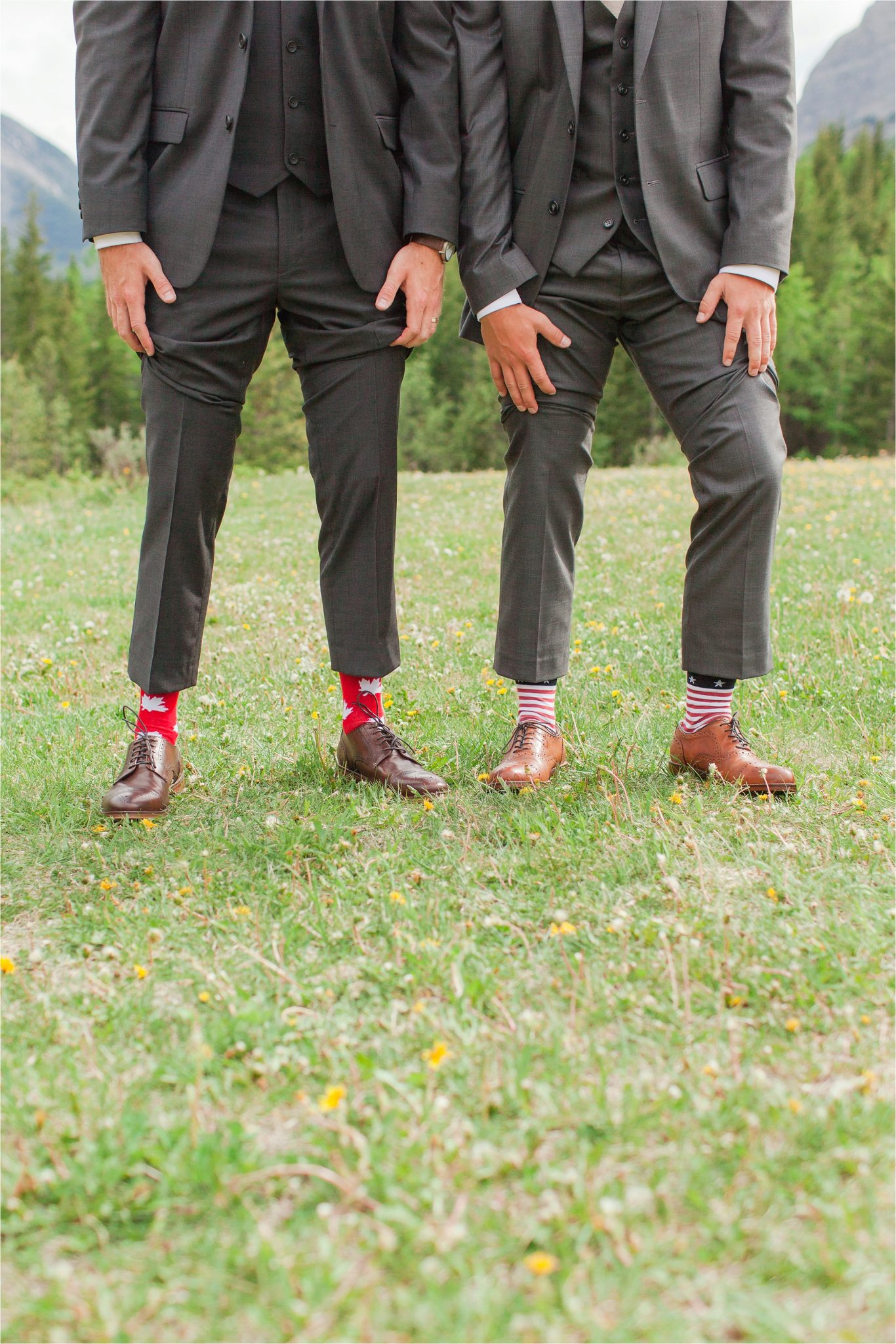 Kananaskis Canada Wedding at the Delta Lodge-Kaitlin & Ricky-Alabama wedding photographer-Lodge wedding-Bridal photography-Outside bridal shoot-Mountain wedding-Mountain wedding-Canada wedding photographer-Groom-Groomsmen shoes-Wedding shoes-Groom shoes