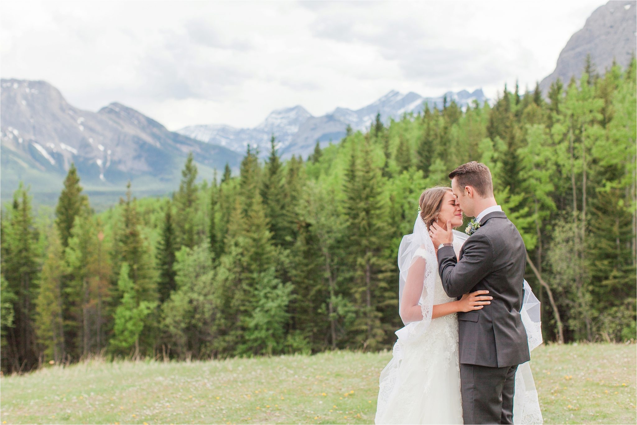 Kananaskis Canada Wedding at the Delta Lodge-Kaitlin & Ricky-Alabama wedding photographer-Lodge wedding-Bridal photography-Outside bridal shoot-Mountain wedding-Mountain wedding-Canada wedding photographer-Bride and groom-Bride and groom sentimental