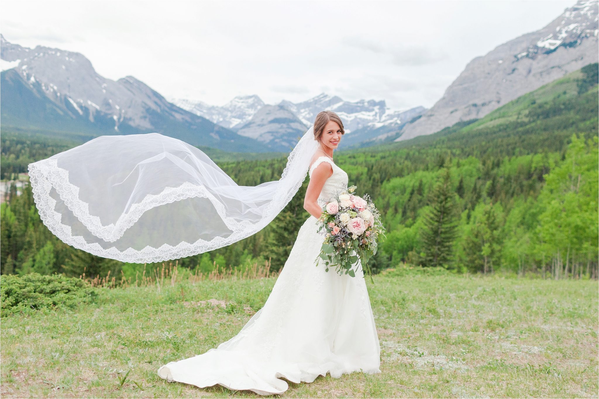 Kananaskis Canada Wedding at the Delta Lodge-Kaitlin & Ricky-Alabama wedding photographer-Lodge wedding-Bridal photography-Mountain wedding-Wedding dress inspiration-Bridal bouquet