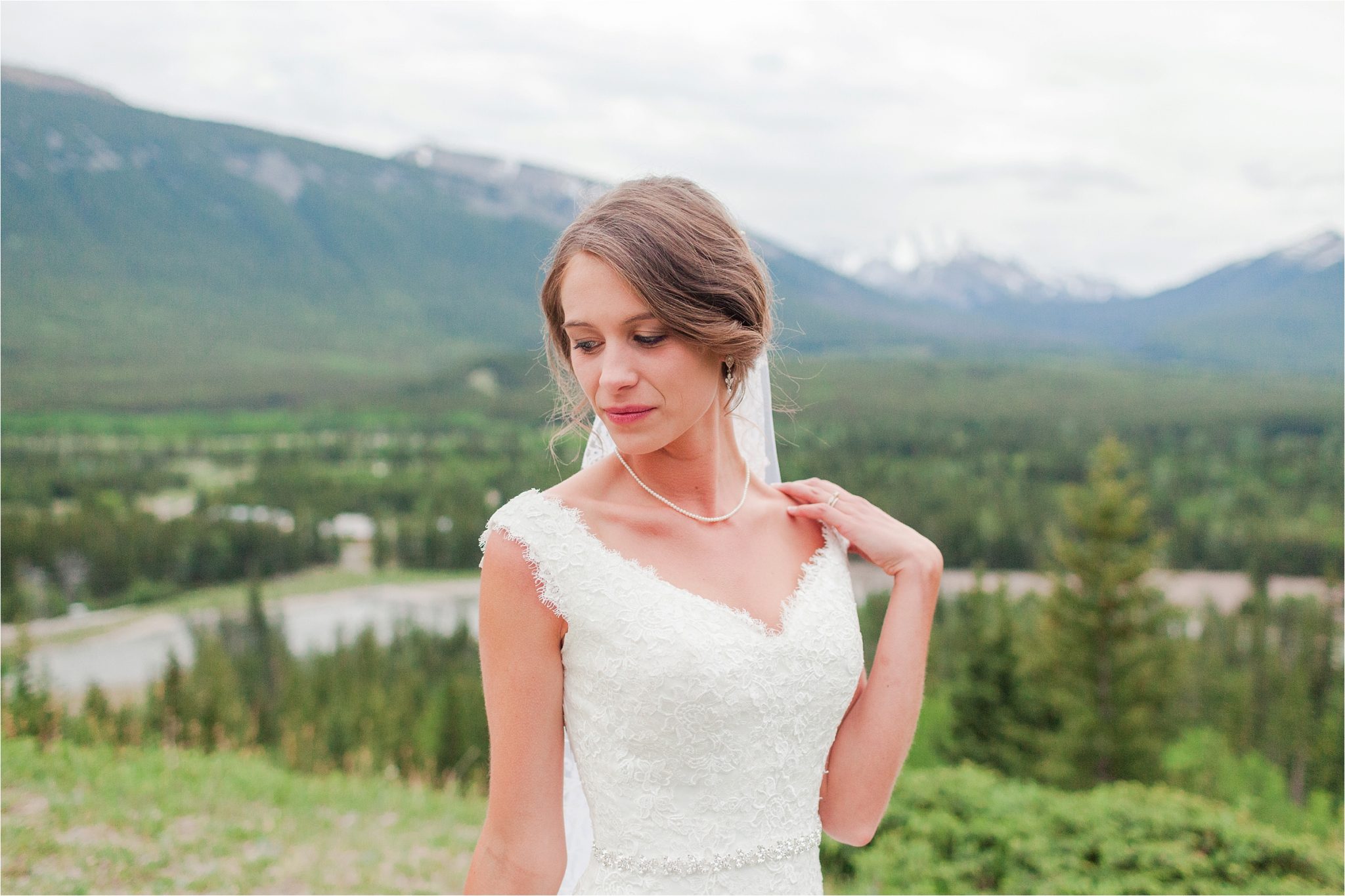 Bridal portraits Kananaskis Canada Wedding at the Delta Lodge