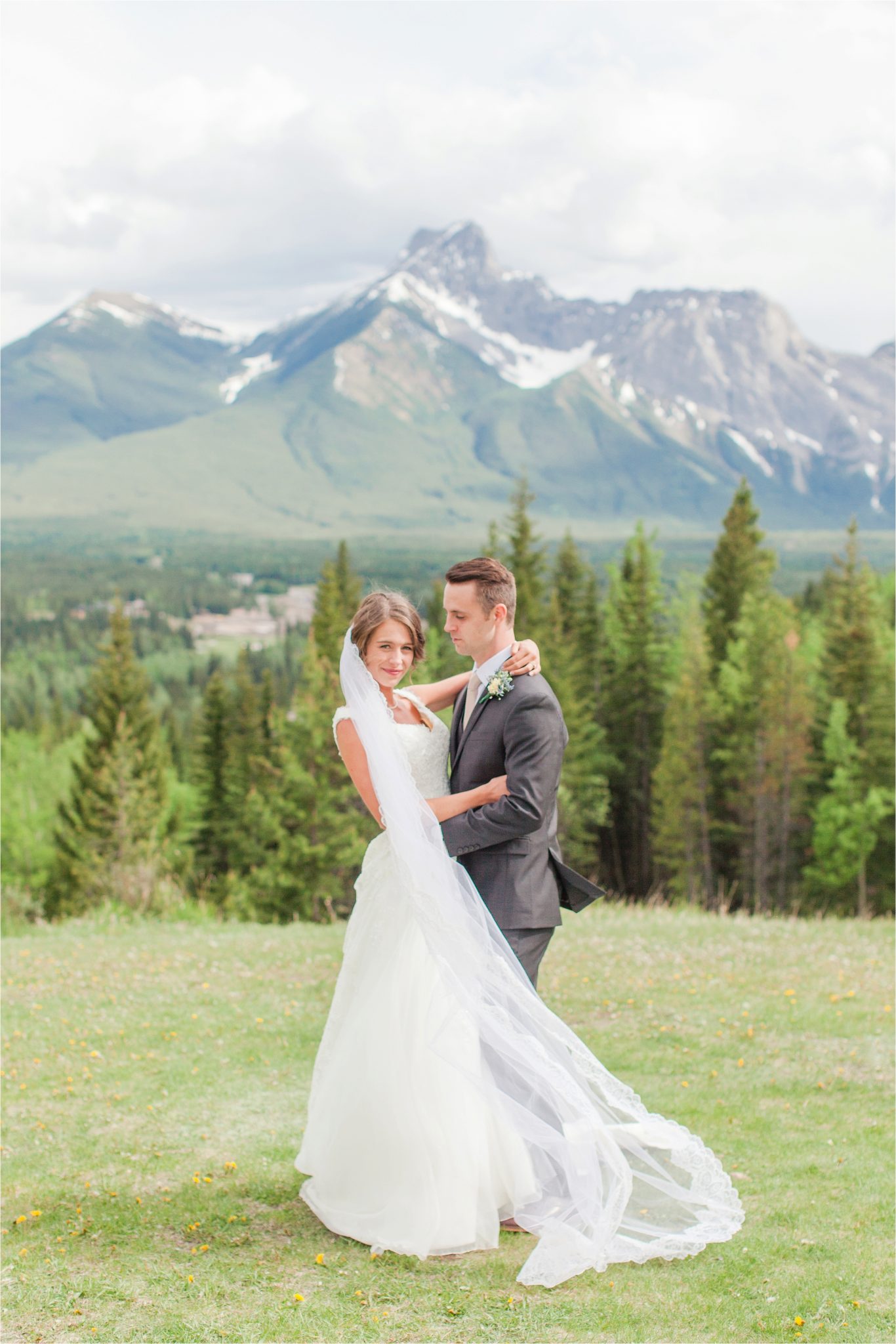 Kananaskis Canada Wedding at the Delta Lodge-Kaitlin & Ricky-Alabama wedding photographer-Lodge wedding-Bridal photography-Outside bridal shoot-Mountain wedding-Mountain wedding-Canada wedding photographer-Bride and groom