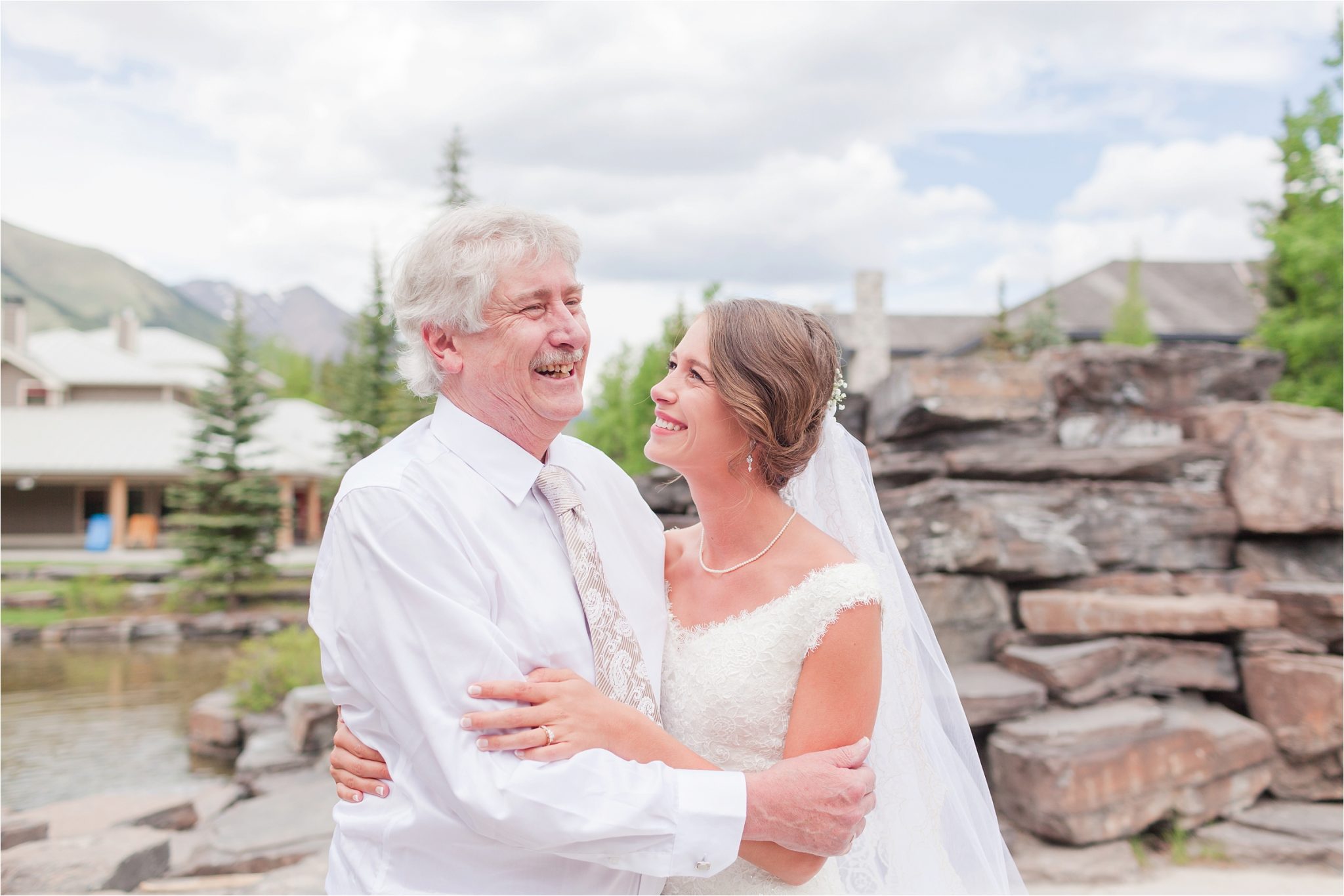 Kananaskis Canada Wedding at the Delta Lodge-Kaitlin & Ricky-Alabama wedding photographer-Lodge wedding-Bridal photography-Outside bridal shoot-Mountain wedding-Mountain wedding-Canada wedding photographer-Father and daughter precious wedding day moments