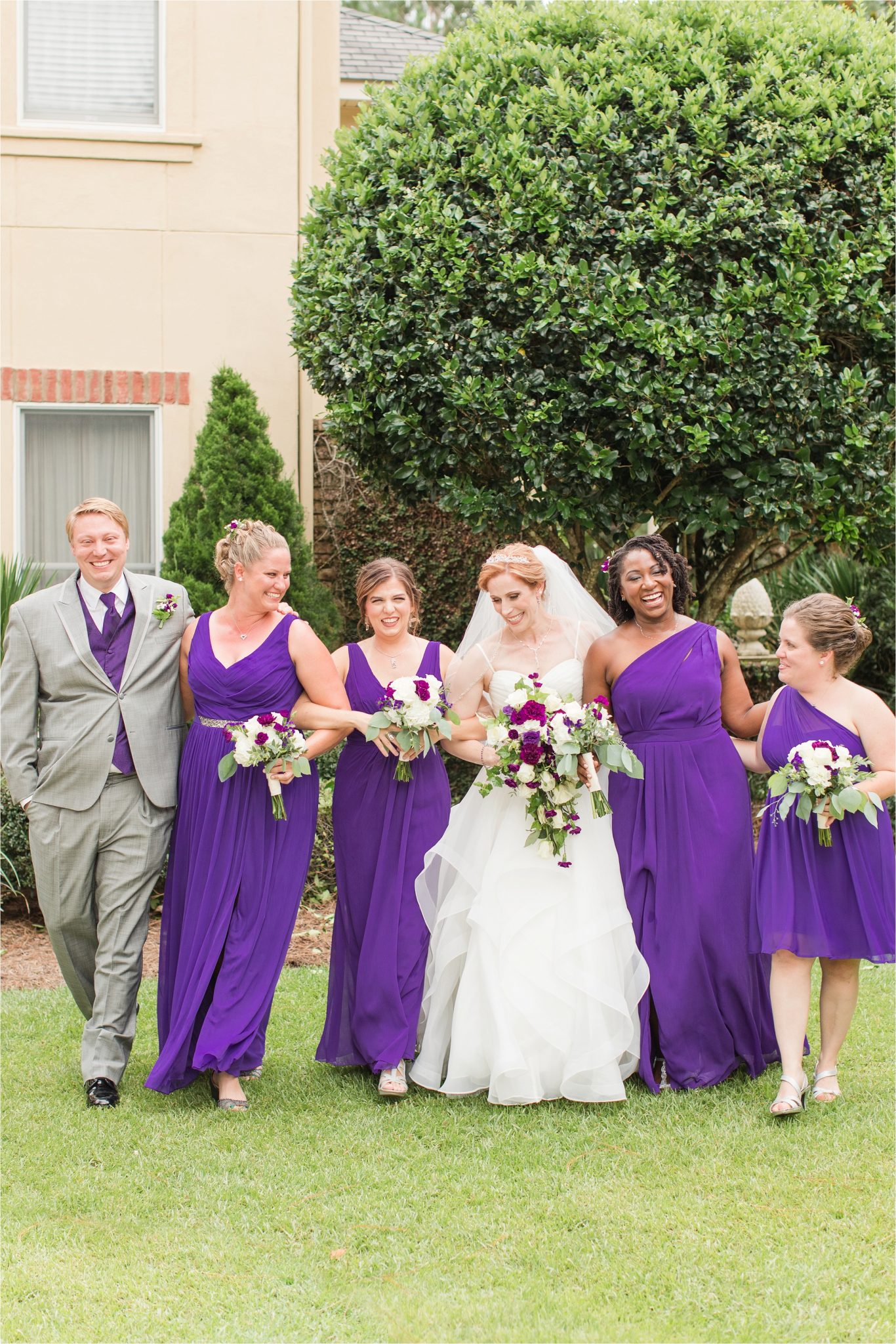 Romantic Destination Wedding Photographer-Bella Sera Gardens-Sarra + Matt-Bridal photography-Wedding party-Purple themed wedding