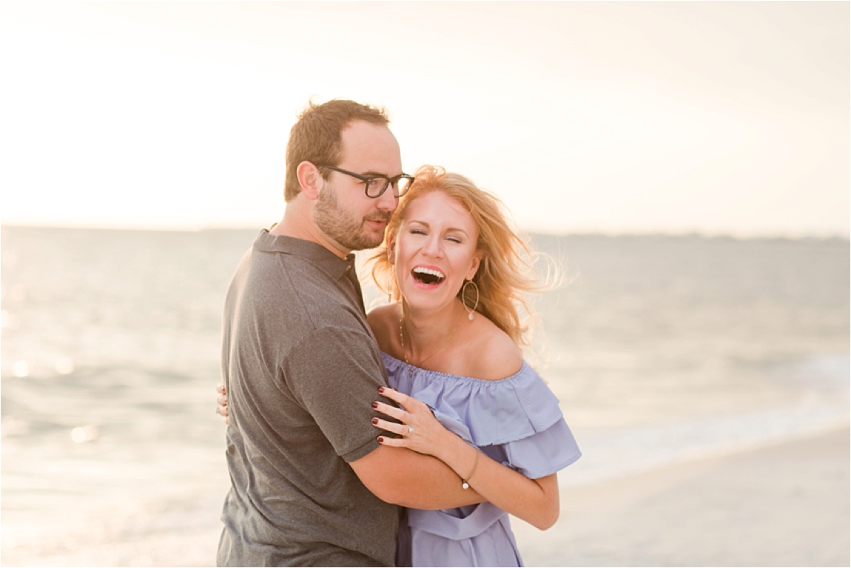 Dauphin Island Proposal at sunset 