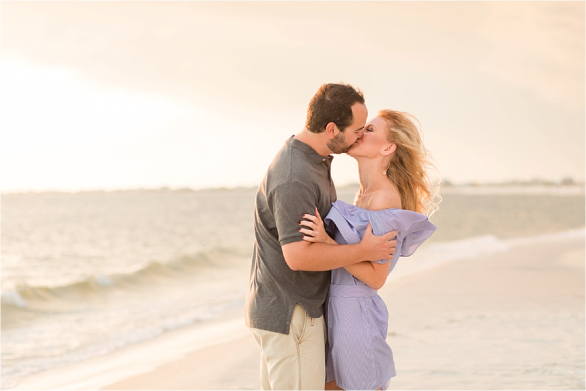 Dauphin Island Proposal at sunset 