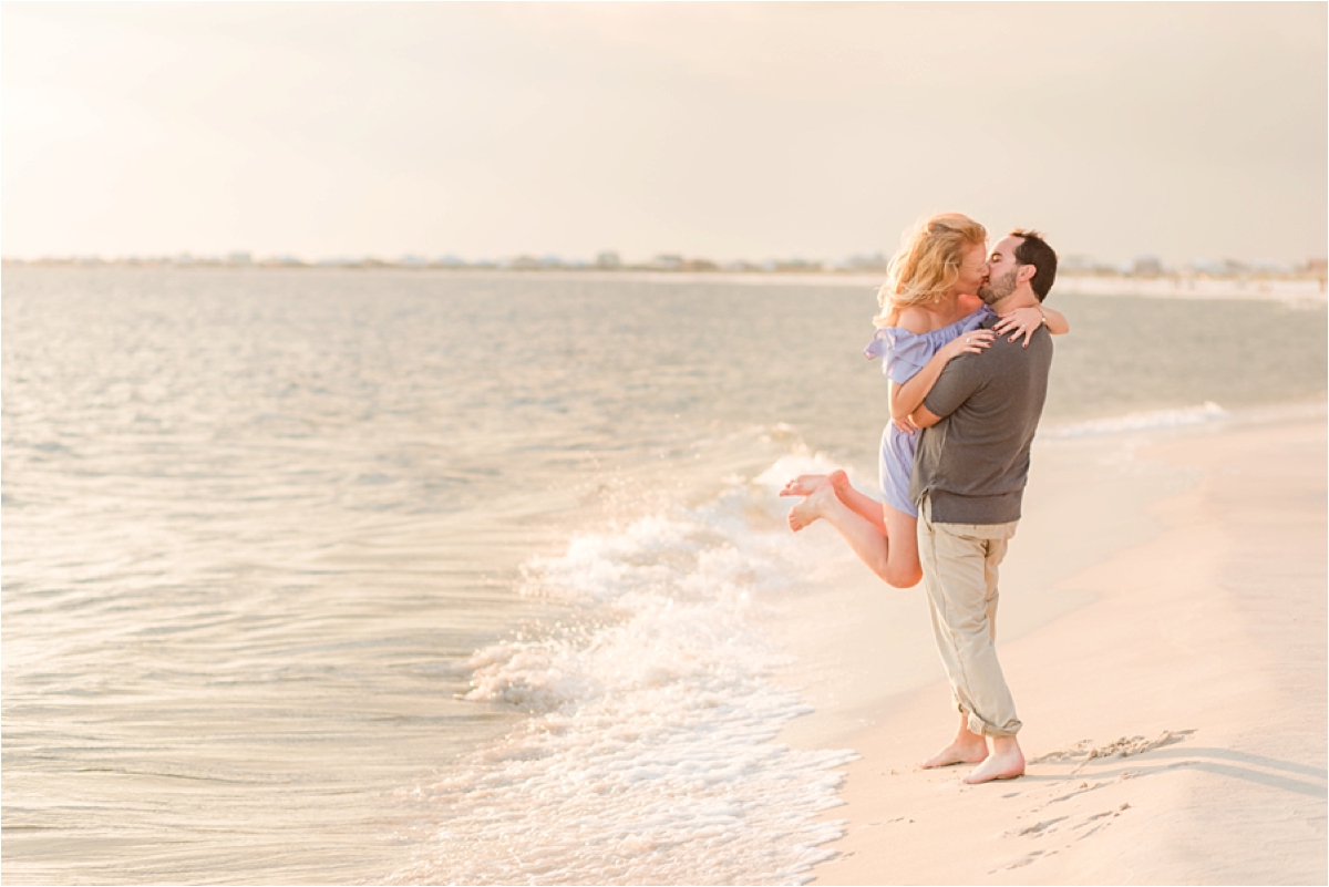 Dauphin Island Proposal at sunset 