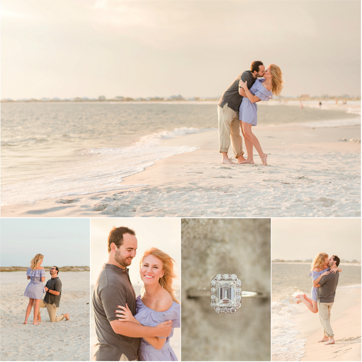 Dauphin Island Proposal at sunset 