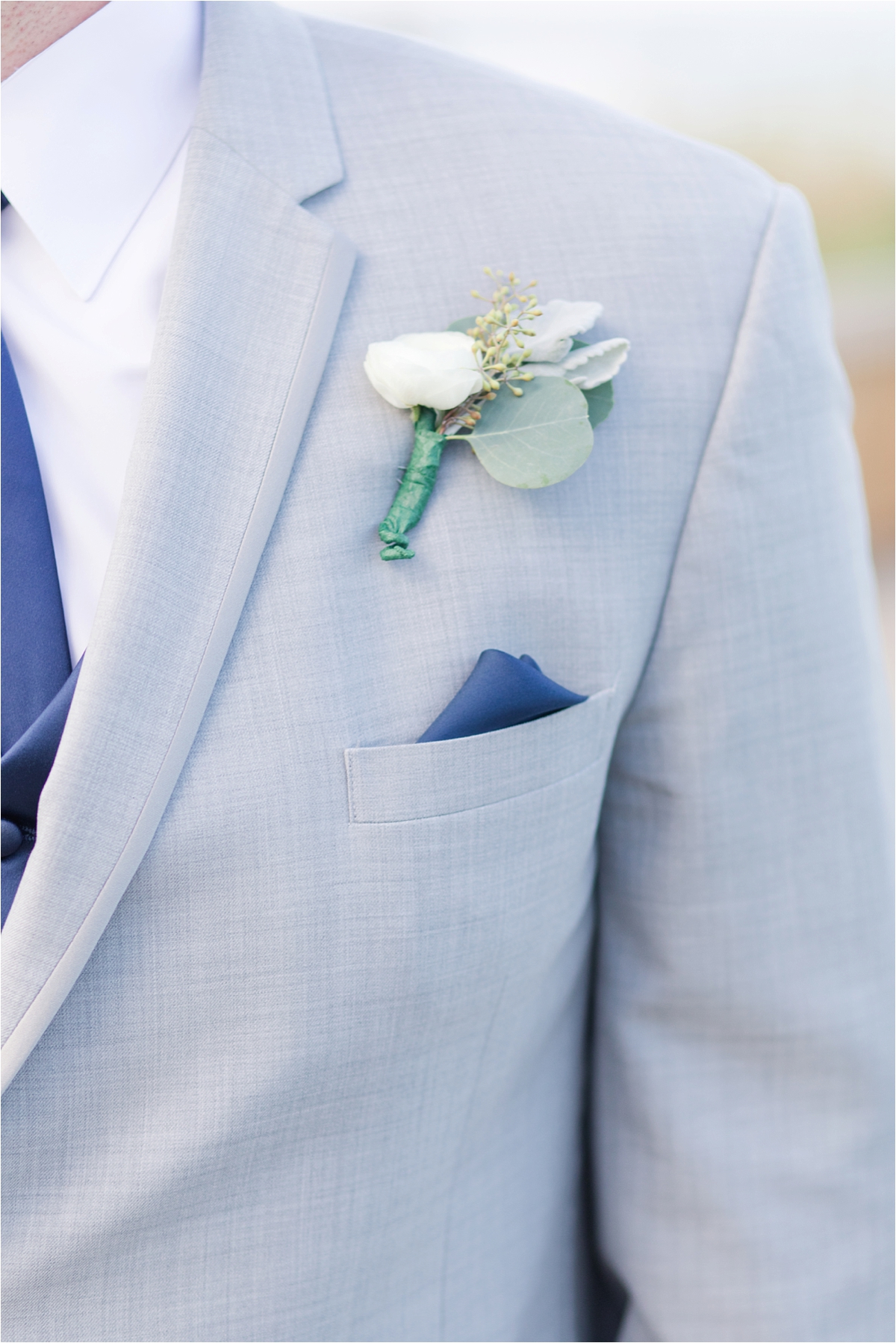 dainty-corsage-navy-pocket-hankerchief-wedding-groom-light-blue-suit-baby's-babys-breath