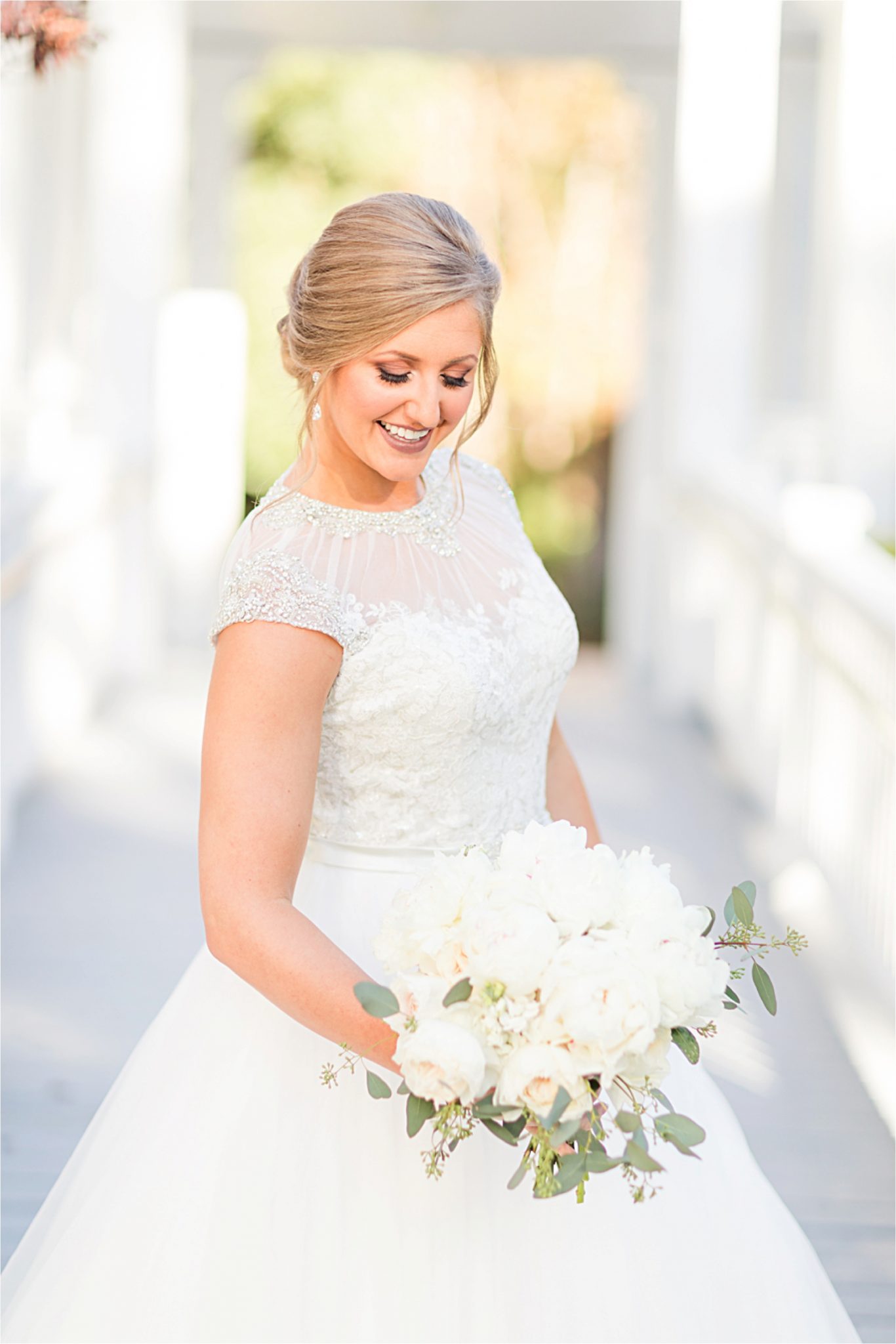 St Francis at the Point Bridal Portraits-Mary Catherine-Alabama photographer-Bridal Shoot-Candid-Wedding Dress-Wedding Bouquet