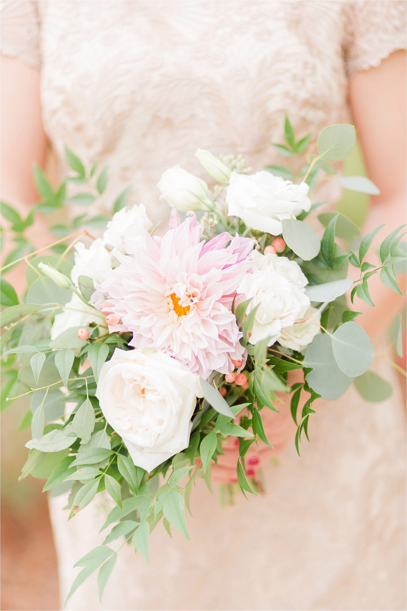 wedding-bridesmaid bouquet-white roses