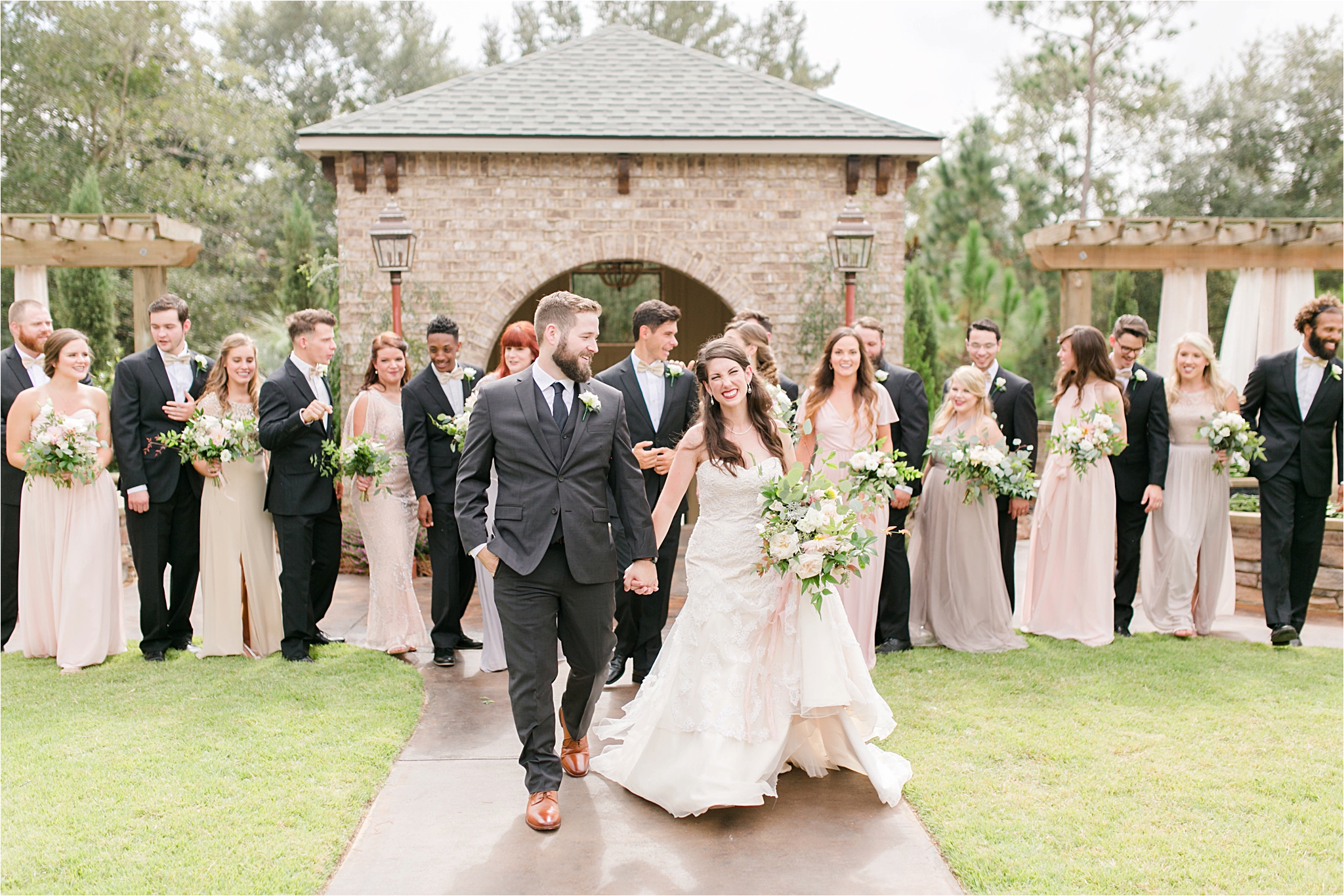 Wedding party-bella sera gardens-alabama-large wedding party-blushes-neutrals-creams