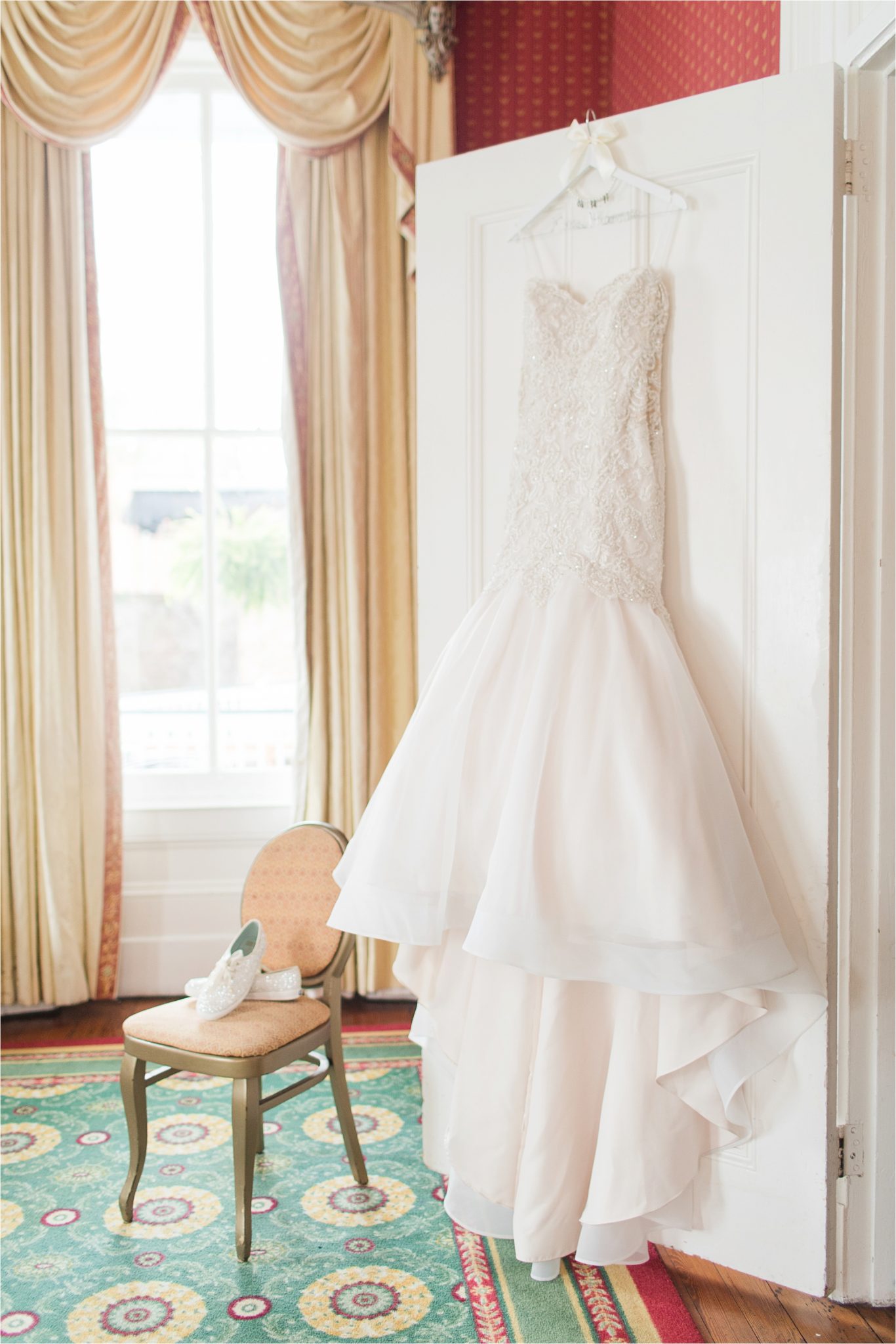 mermaid wedding dress-strapless-diamond studded-jeweled-layered wedding skirt