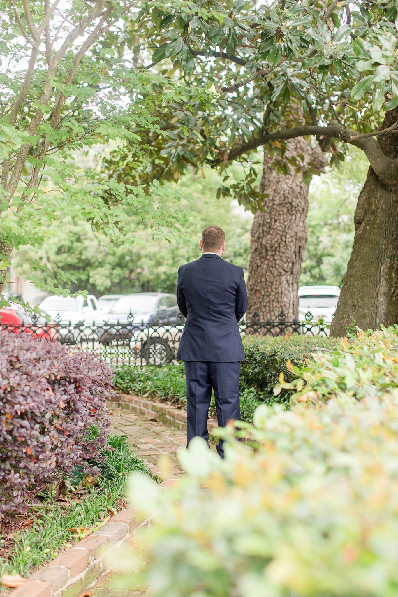 groom-first look-bride and groom-navy suit