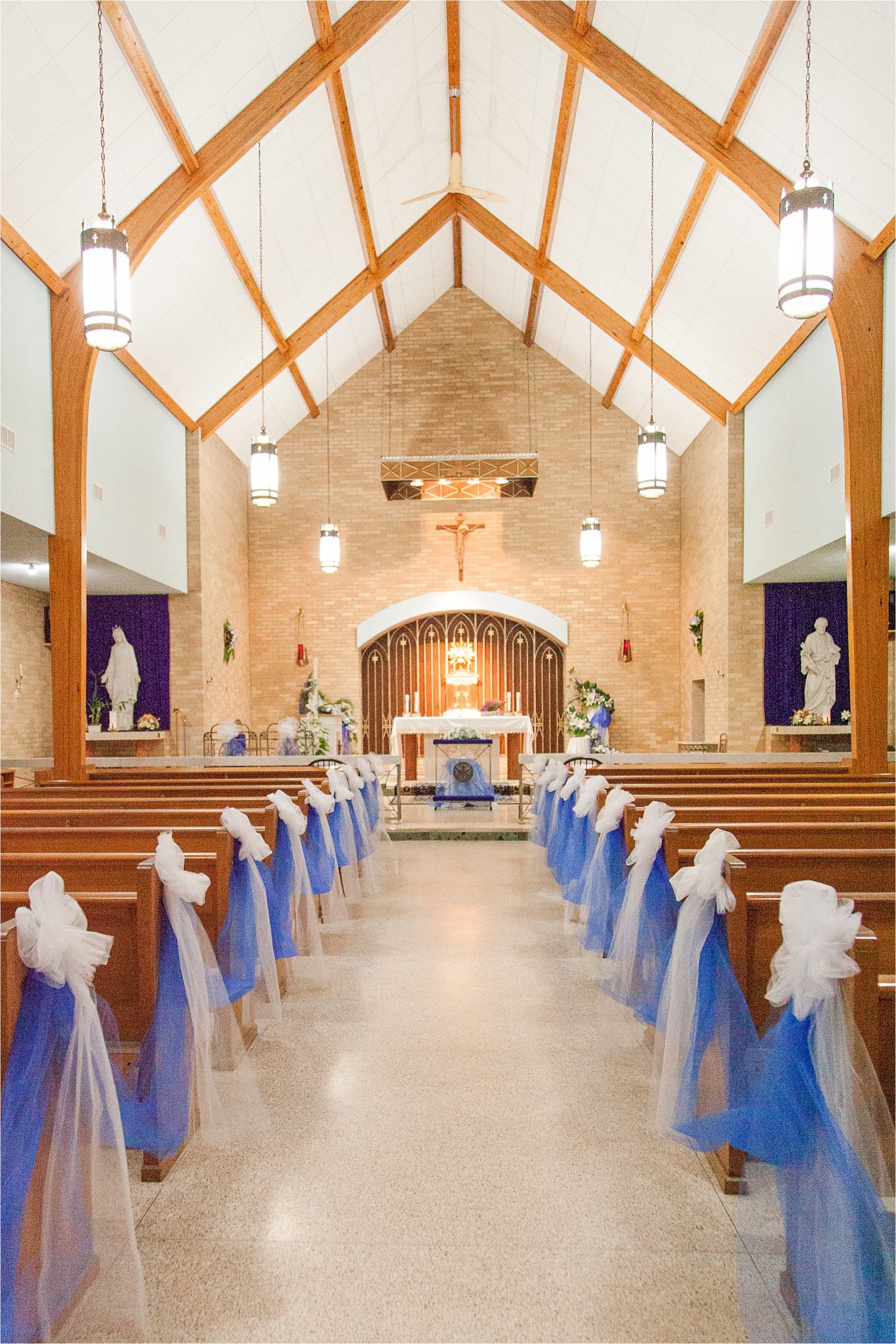 Carmelite Monastery-Mobile Alabama-Alabama wedding venues-Catholic Wedding-blue tulle-catholic church-religious wedding-high ceilings