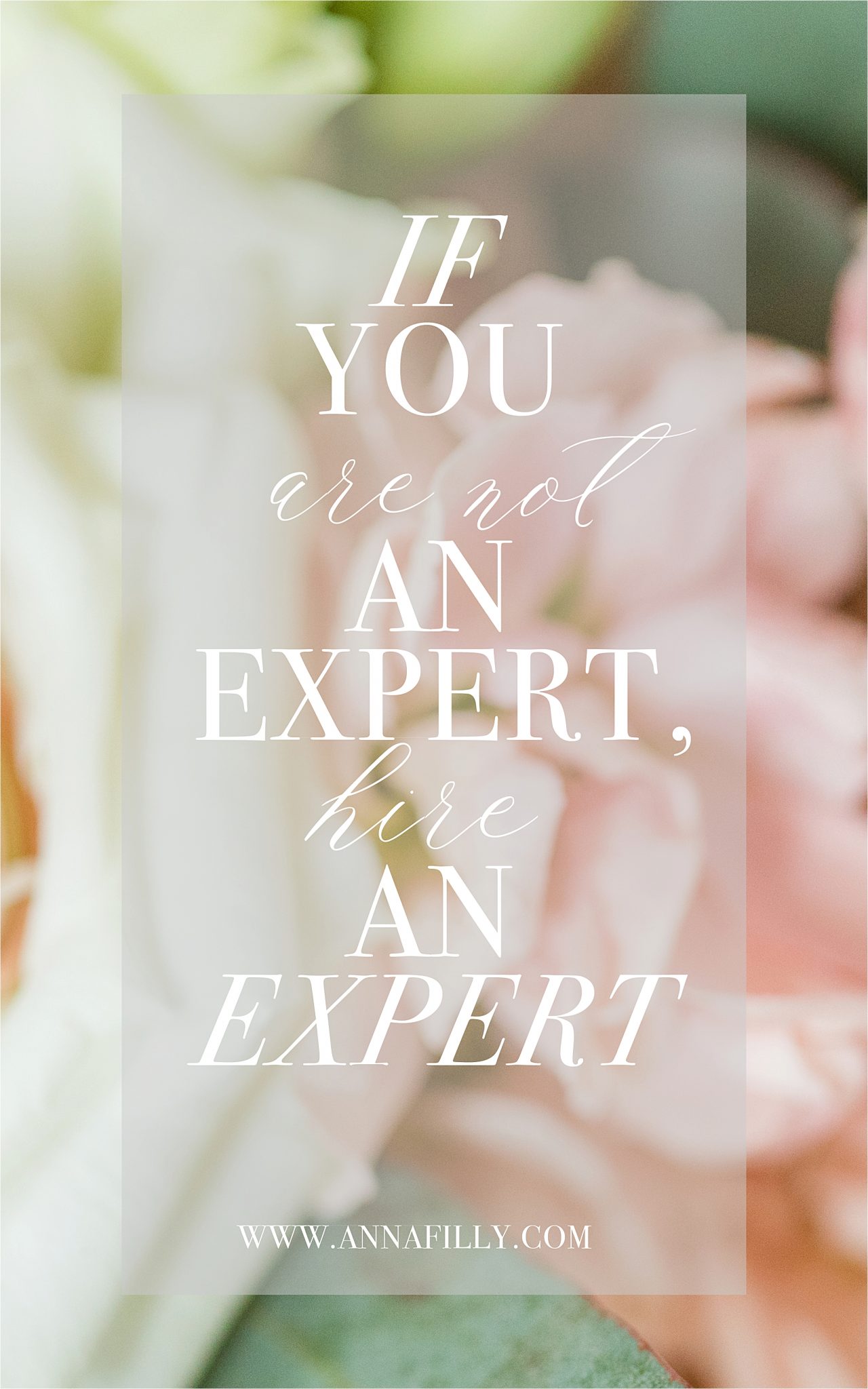 If you are not an expert, hire an expert-business woman-advice-business inspo-inspiration-photographer-educator-coach-Anna Filly