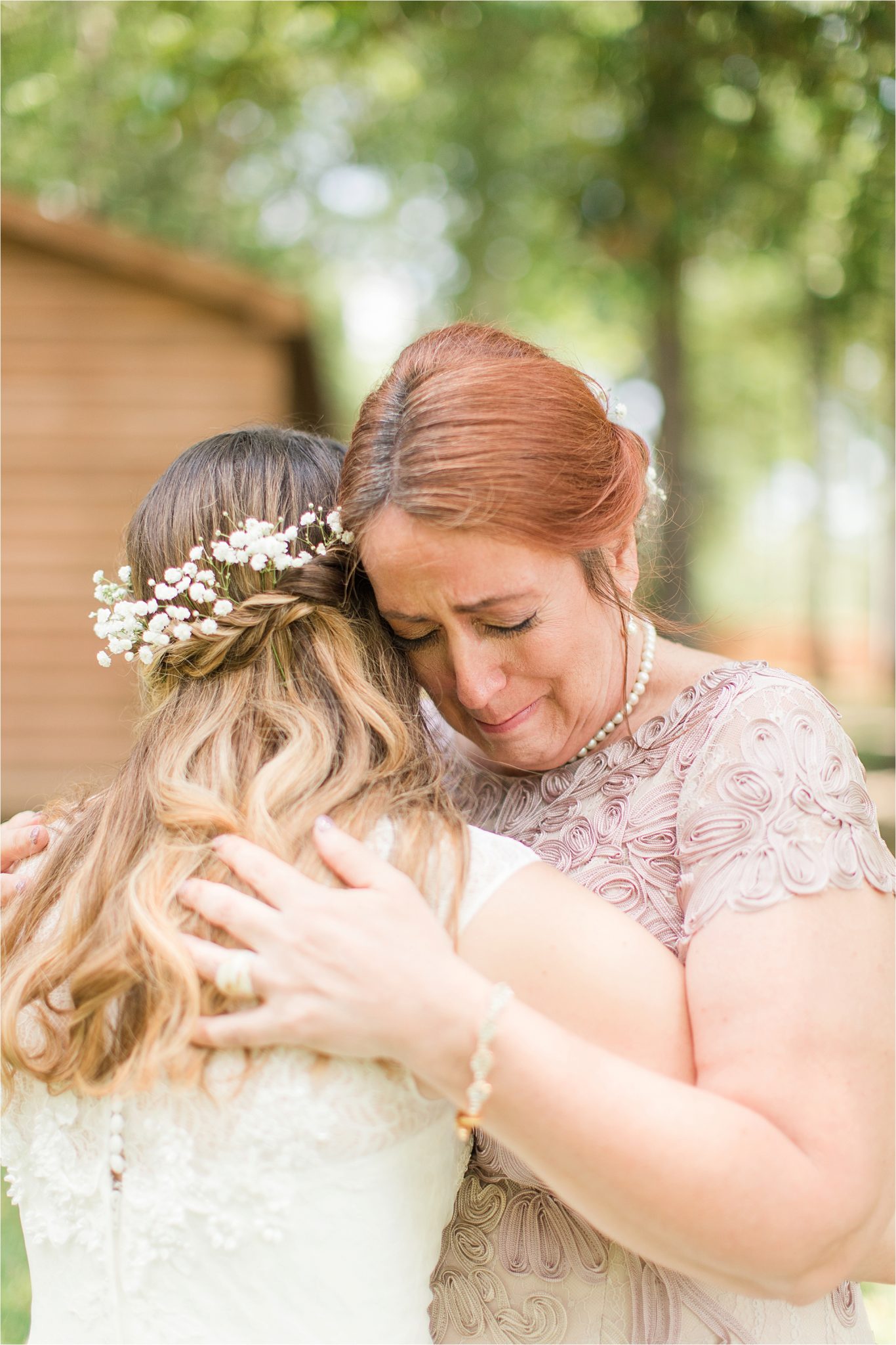 mother of the bride-emotional moments-picture ideas-flower crown bridal hair-dress