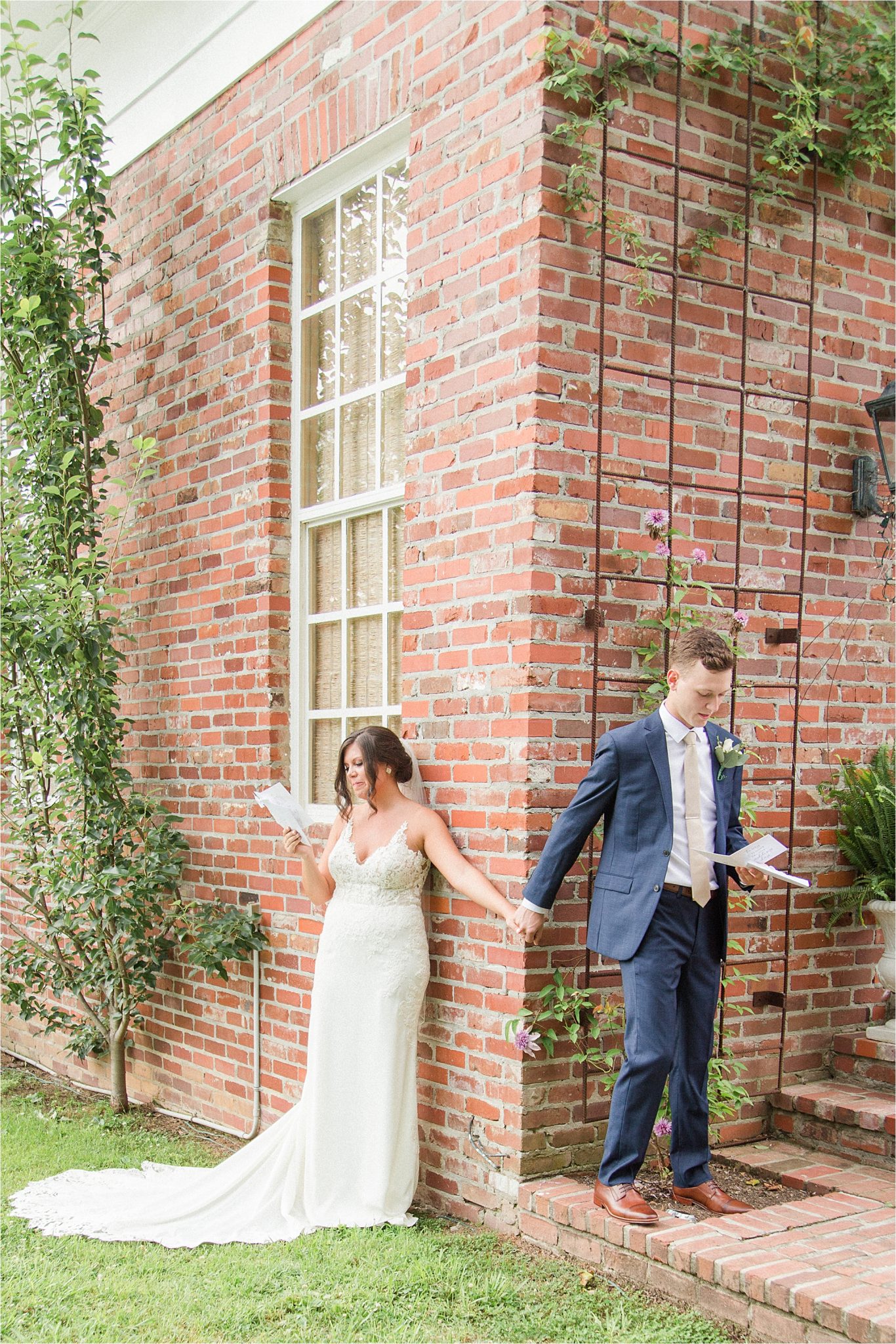 Hedge Farm Wedding, Alabama Wedding Photographer, Barn Wedding, first look, navy themed wedding