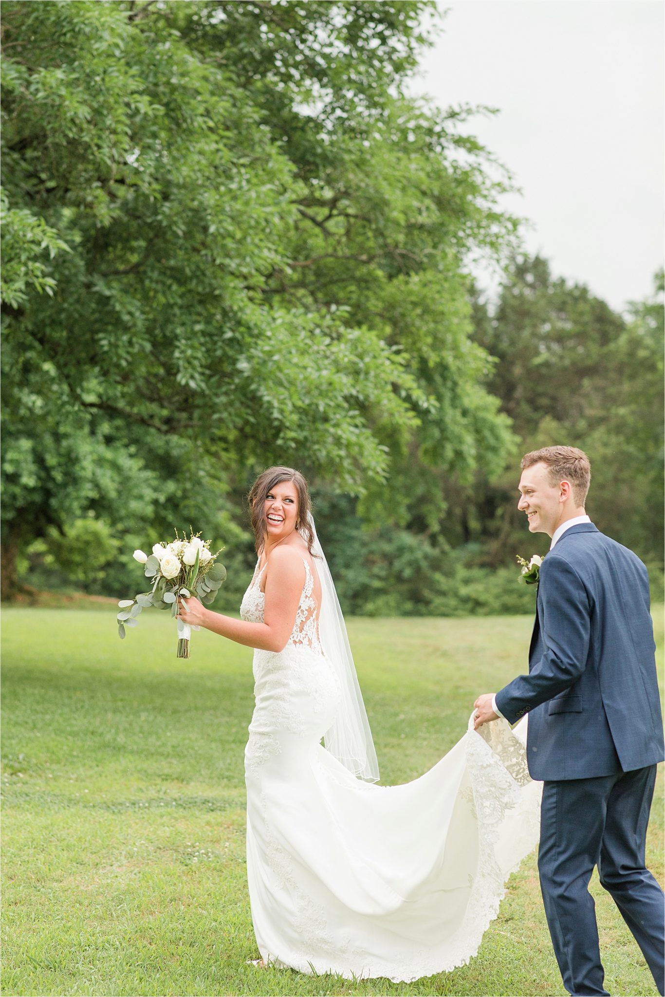 Hedge Farm Wedding, Alabama Wedding Photographer, Barn Wedding, navy and neutral themed wedding, bride and groom