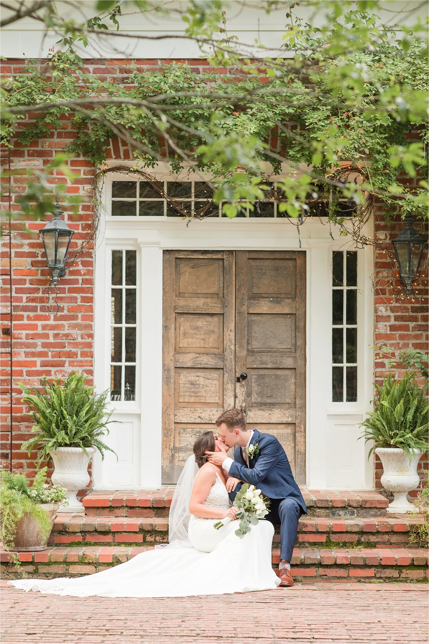 Hedge Farm Wedding, Alabama Wedding Photographer, Barn Wedding, navy and neutral themed wedding, bride and groom