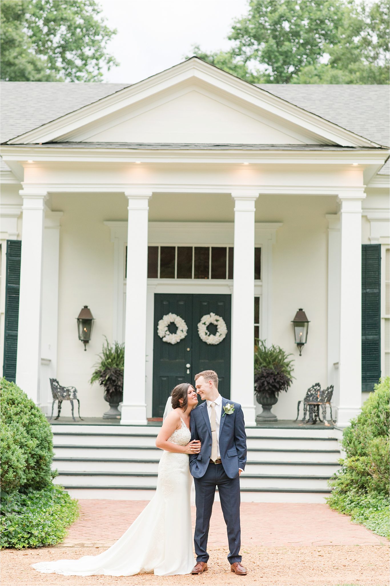 Hedge Farm Wedding, Alabama Wedding Photographer, Barn Wedding, navy and neutral themed wedding, bride and groom