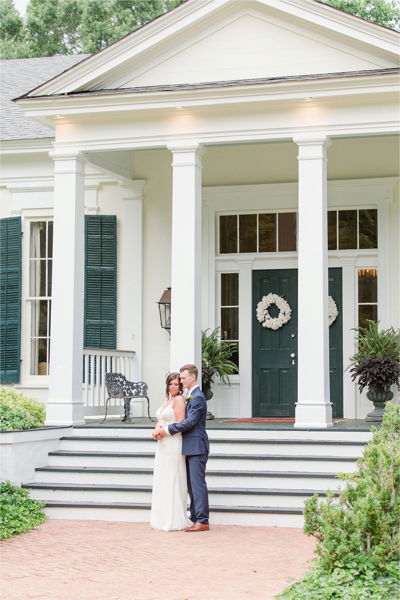 Hedge Farm Wedding, Alabama Wedding Photographer, Barn Wedding, navy and neutral themed wedding, bride and groom