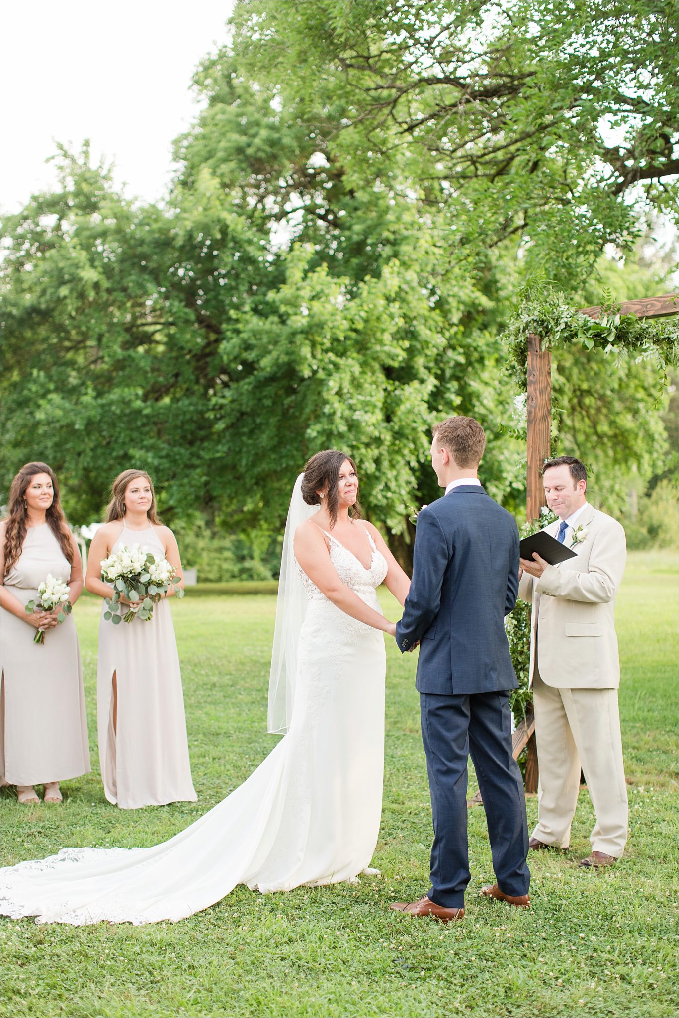 Hedge Farm Wedding, Alabama Wedding Photographer, Barn Wedding, navy and neutral themed wedding, bride and groom