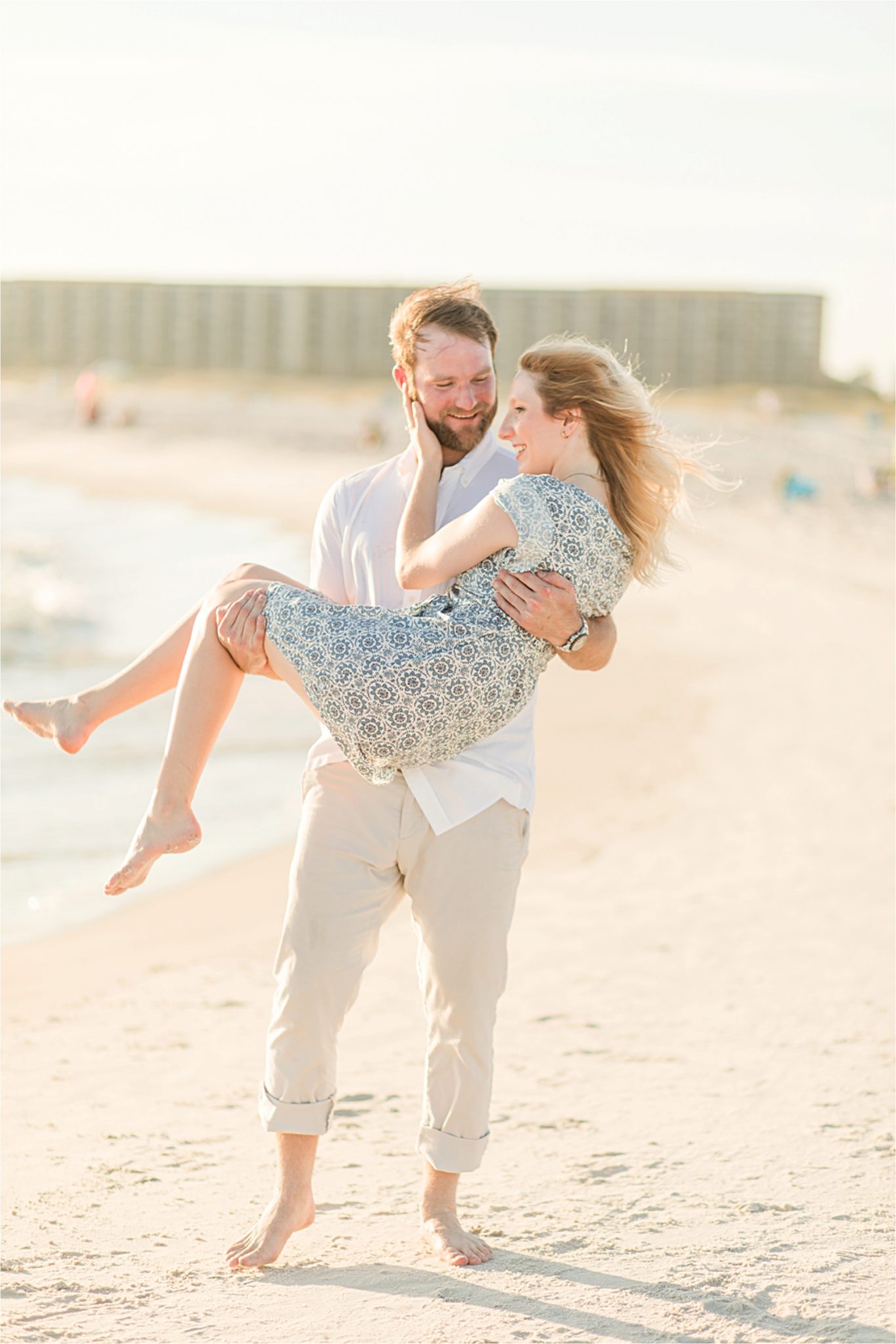 Beach engagement photos, Daulphin Island, Mobile wedding photographer, Candid couples, Romantic engagement shoot inspiration