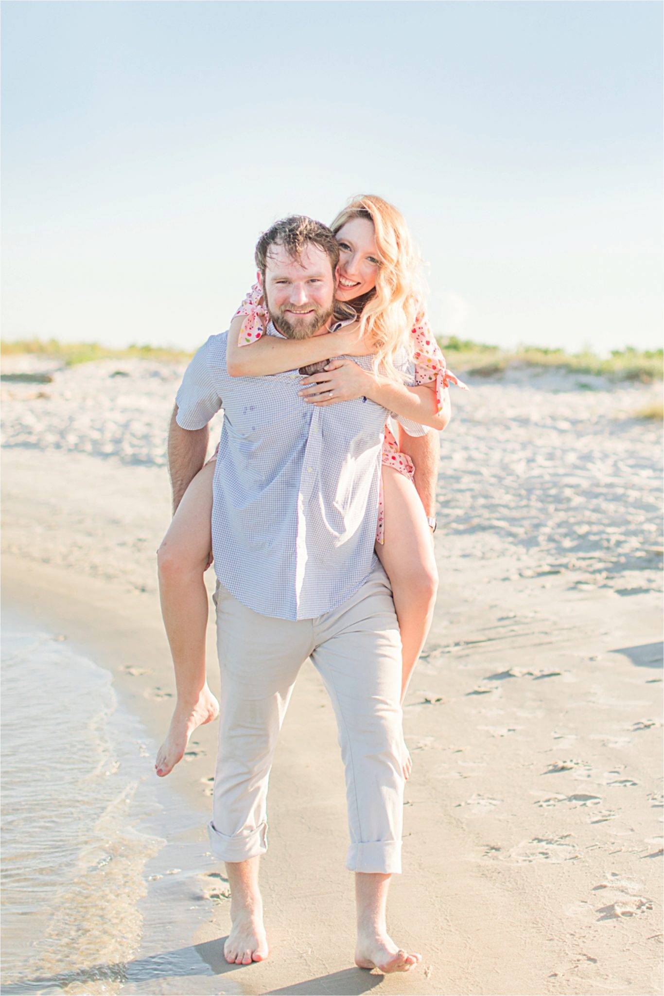 Beach engagement photos, Daulphin Island, Mobile wedding photographer, Candid couples, Romantic engagement shoot inspiration