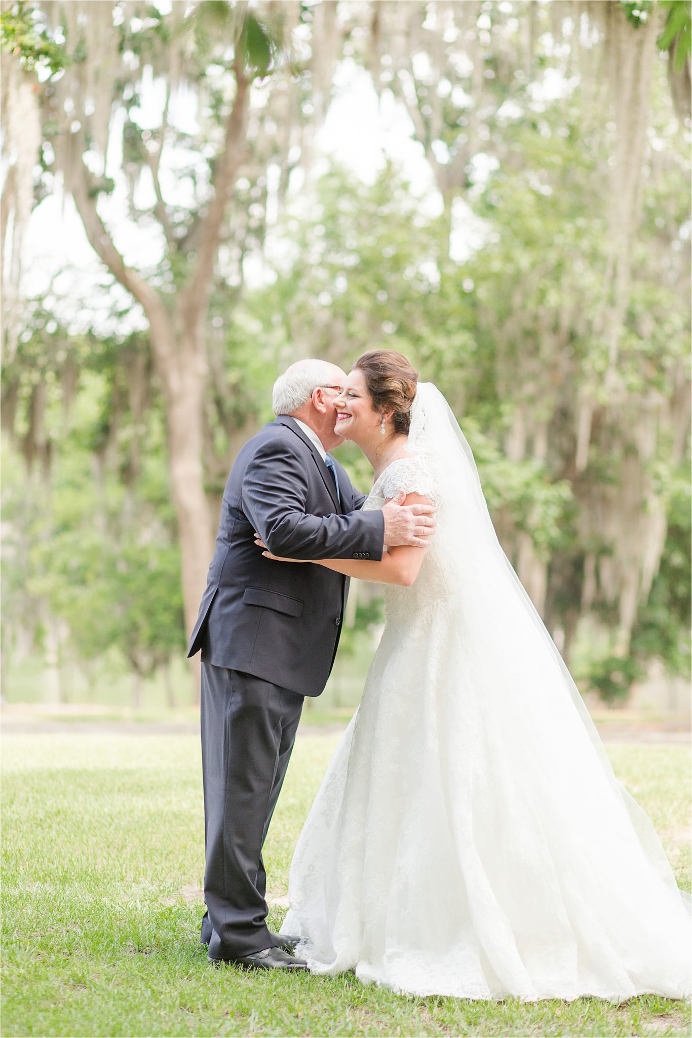 Pastel Themed Wedding-The Chapel at the Waters-Montgomery Alabama Photographer-Miles & Meredyth-Blue Themed Wedding-Bride and Father First Look