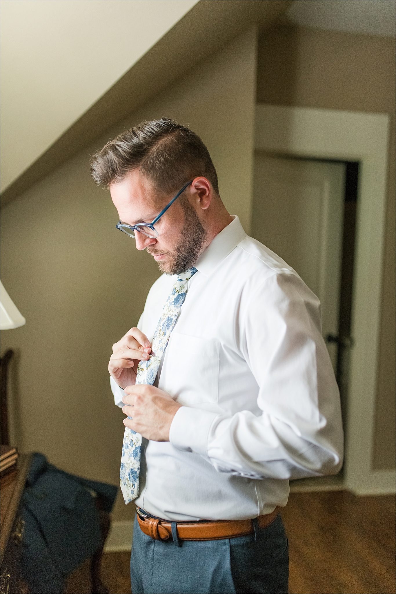 Pastel Themed Wedding-The Chapel at the Waters-Montgomery Alabama Photographer-Miles & Meredyth-Blue Themed Wedding-Groom's Tie-Groom Attire