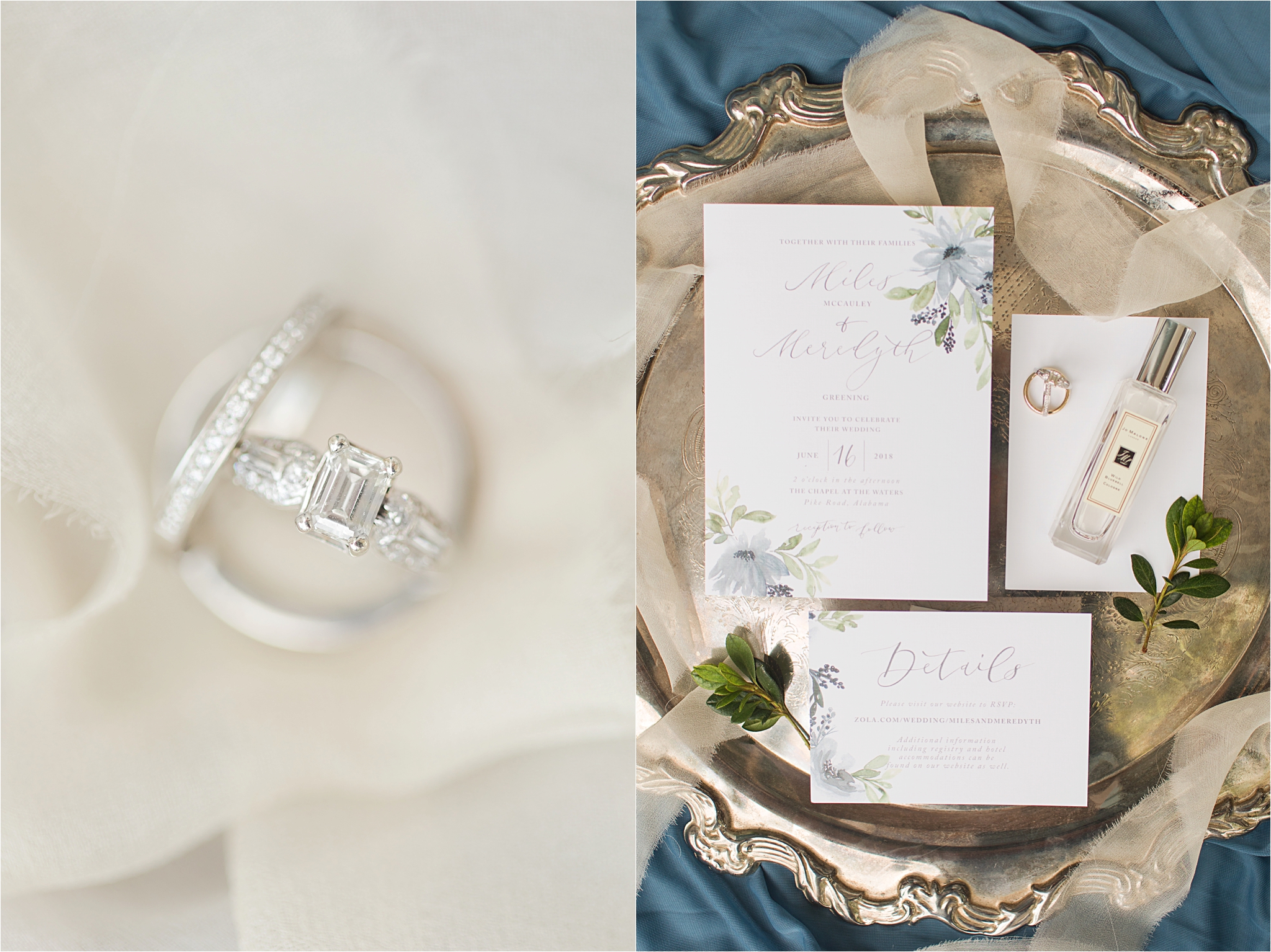 Wedding Details-Pastel Themed Wedding-The Chapel at the Waters-Montgomery Alabama Photographer-Miles & Meredyth-Alabama Bride-Wedding Rings-Blue Themed Wedding