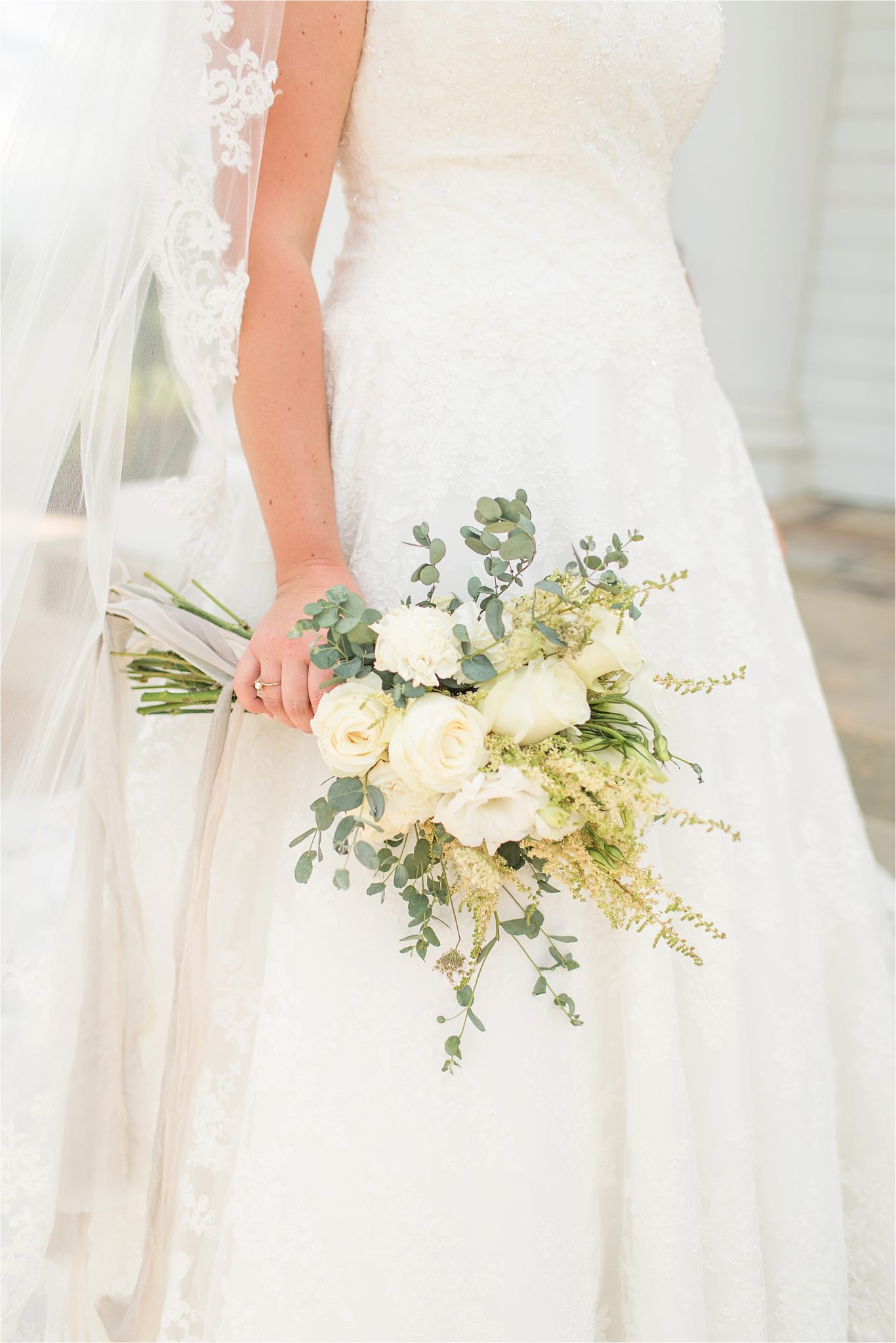 Pastel Themed Wedding-The Chapel at the Waters-Montgomery Alabama Photographer-Miles & Meredyth-Blue Themed Wedding-Bride Bouquet-Wedding Dress