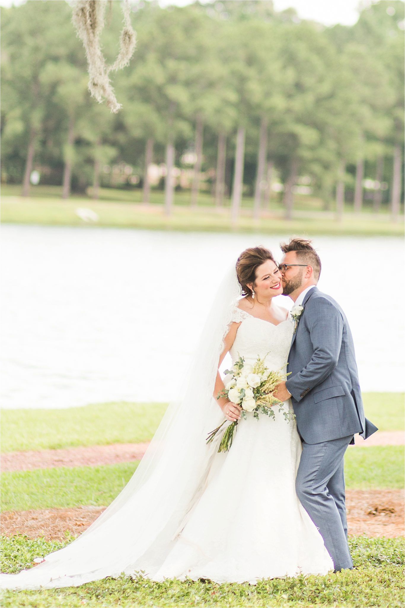 Pastel Themed Wedding-The Chapel at the Waters-Montgomery Alabama Photographer-Miles & Meredyth-Blue Themed Wedding-Bride Bouquet-Wedding Dress