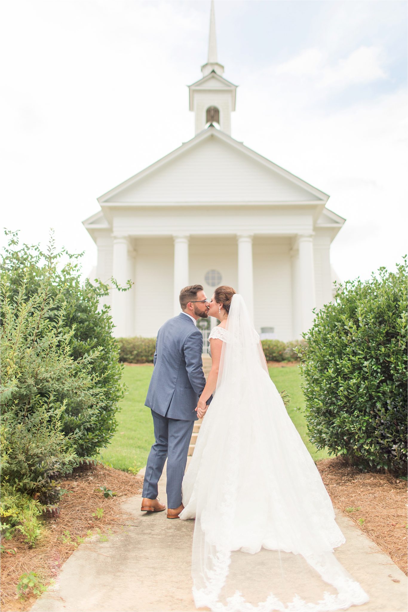 Pastel Themed Wedding-The Chapel at the Waters-Montgomery Alabama Photographer-Miles & Meredyth-Blue Themed Wedding-Navy Blue Groom Attire-Wedding Dress