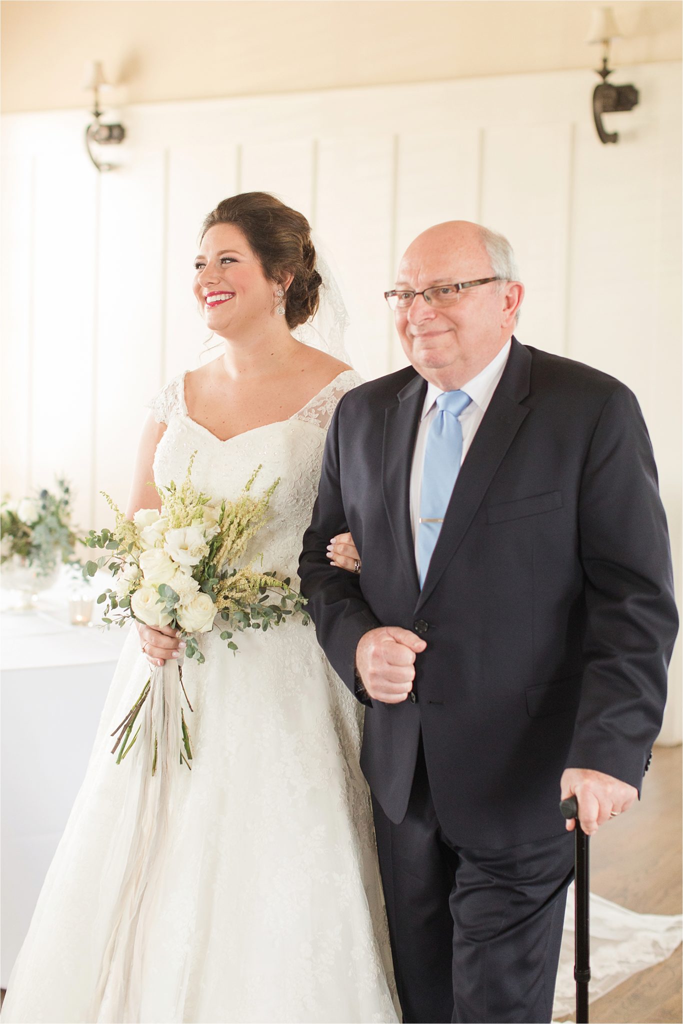 Pastel Themed Wedding-The Chapel at the Waters-Montgomery Alabama Photographer-Miles & Meredyth-Blue Themed Wedding-Alabama Wedding Venue-Wedding Details-Bride and Father