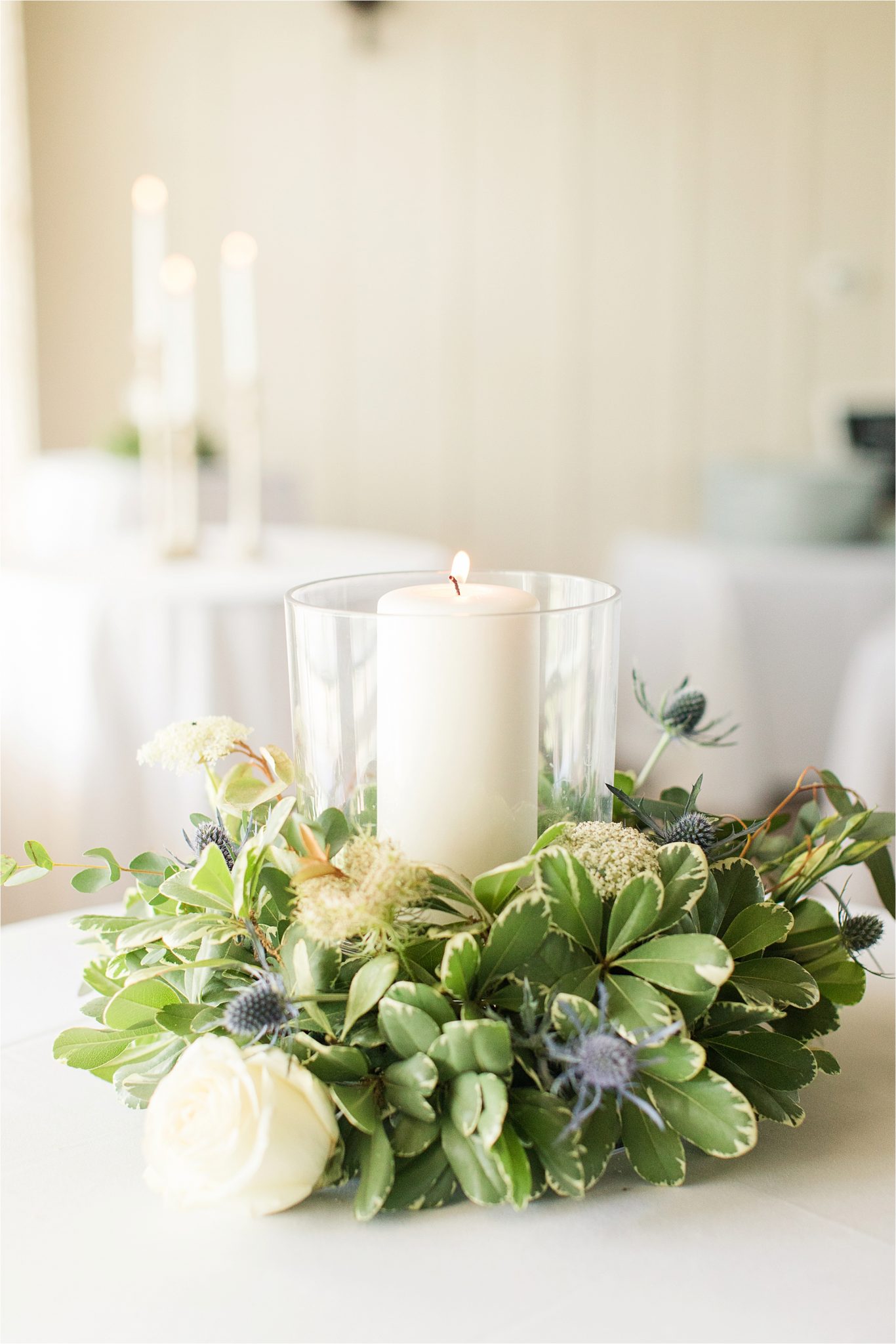 Pastel Themed Wedding-The Chapel at the Waters-Montgomery Alabama Photographer-Miles & Meredyth-Blue Themed Wedding-Wedding Details-Wedding Table Arrangement