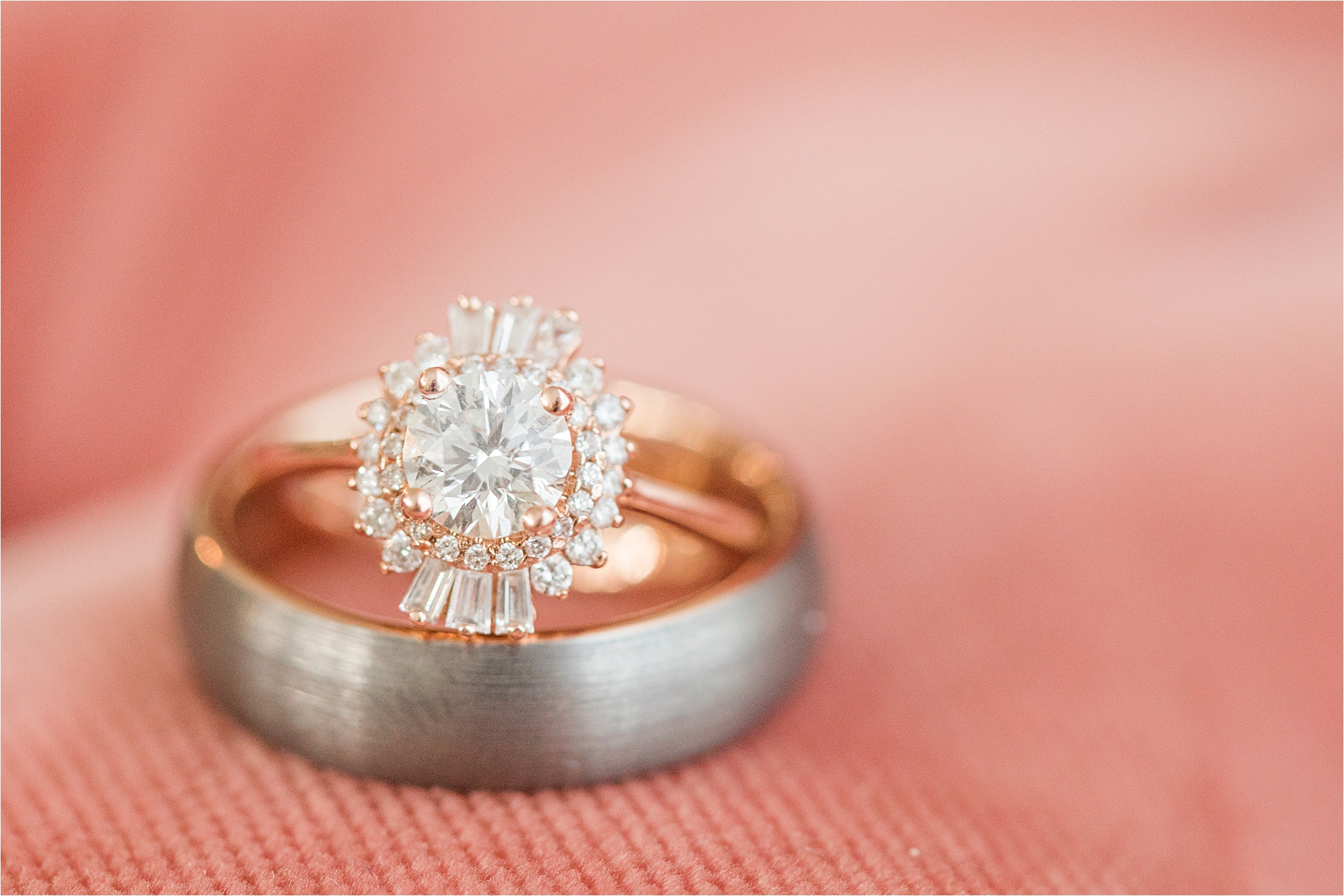 unique-engagement-ring-wedding-band-rose-gold-halo-ornate-oval